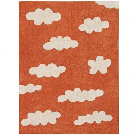 Tapis en coton lavable en machine Clouds Terracotta par Lorena Canals Tapis en coton lavable en machine Clouds Terracotta par Lorena Canals