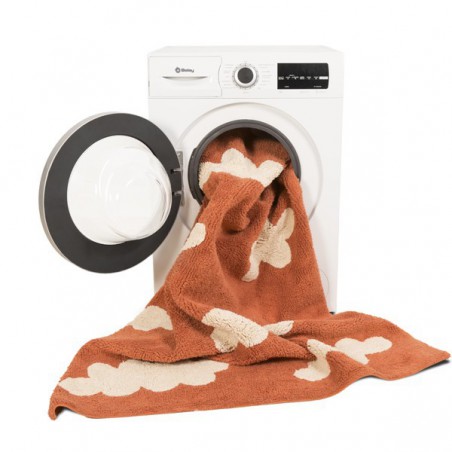 Tapis en coton lavable en machine Clouds Terracotta par Lorena Canals Tapis en coton lavable en machine Clouds Terracotta par Lorena Canals