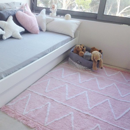 Tapis Rose pour enfant Hippy par Lorena Canals Tapis Rose pour enfant Hippy par Lorena Canals