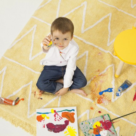 Tapis enfant Hippy Jaune par Lorena Canals Tapis enfant Hippy Jaune par Lorena Canals