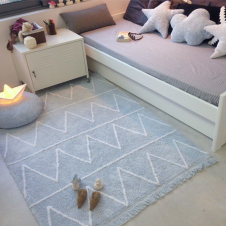 Tapis enfant Hippy bleu par Lorena Canals Tapis enfant Hippy bleu par Lorena Canals