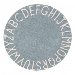 Tapis enfant Round ABC Bleu Vintage par Lorena Canals