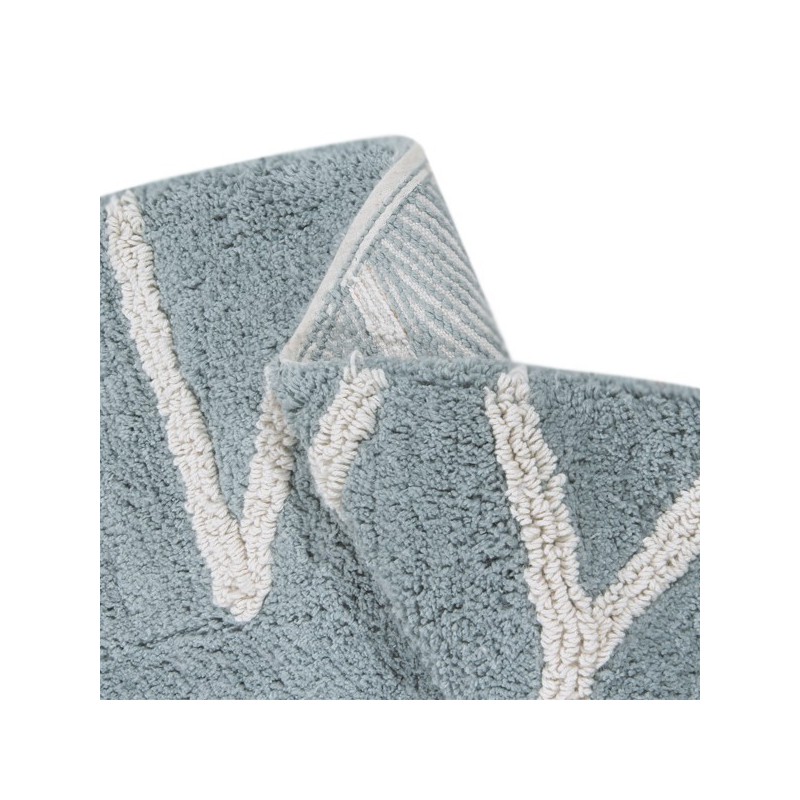 Tapis enfant Round ABC Bleu Vintage par Lorena Canals