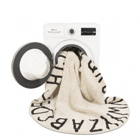 Tapis enfant Round ABC Beige et Noir par Lorena Canals Tapis enfant Round ABC Beige et Noir par Lorena Canals