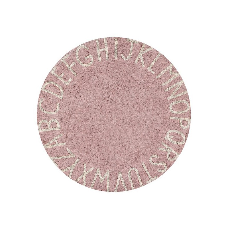 Tapis enfant Round ABC Rose Nude par Lorena Canals