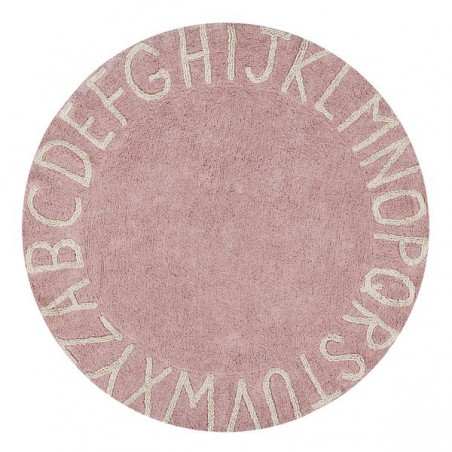 Tapis enfant Round ABC Rose Nude par Lorena Canals