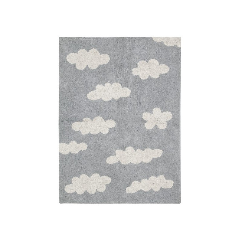 Tapis Lavable en Machine Clouds Gris en Coton - LORENA CANALS