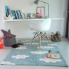 Tapis en coton lavable en machine Clouds Bleu par Lorena Canals Tapis en coton lavable en machine Clouds Bleu par Lorena Canals