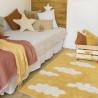 Tapis en coton lavable en machine Clouds Bleu par Lorena Canals