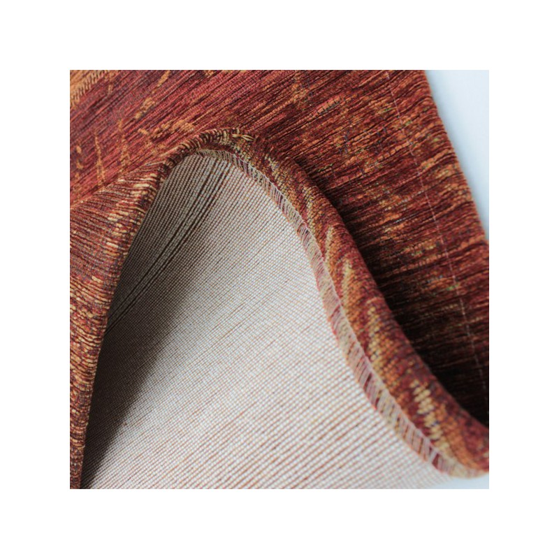 Tapis rectangulaire Patchwork Kilim Terraotta Chenille par Flair Rugs