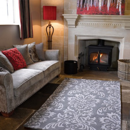 Tapis Design Ornate Gris par Flair Rugs Tapis Design Ornate Gris par Flair Rugs
