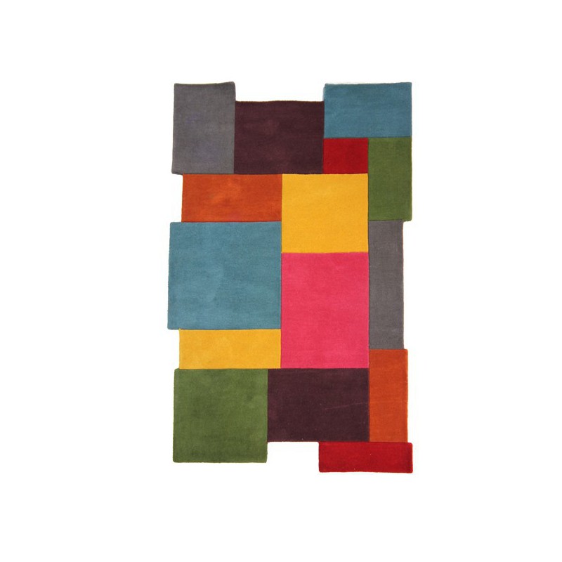 Tapis design Collage déstructuré 100% laine Multicolore par Flair Rugs