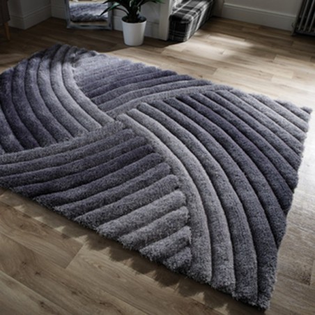Tapis Design Furrow Gris par Flair Rugs Tapis Design Furrow Gris par Flair Rugs