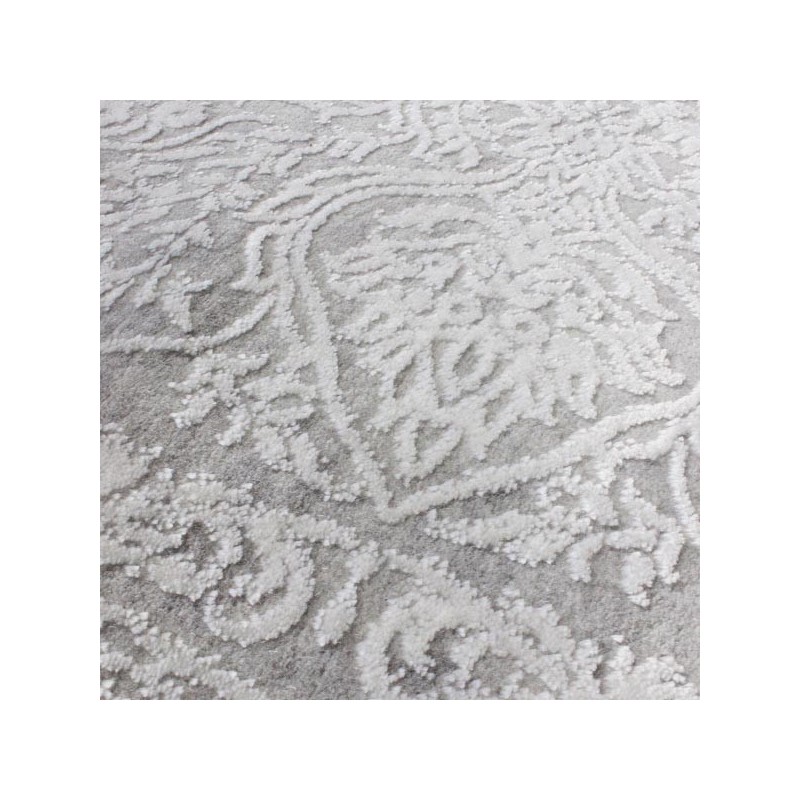 Tapis salon design gris en laine Hucaya par Luxmi