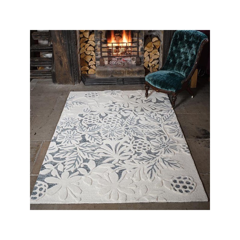  Tapis motif fleurs  gris Loxley par Luxmi