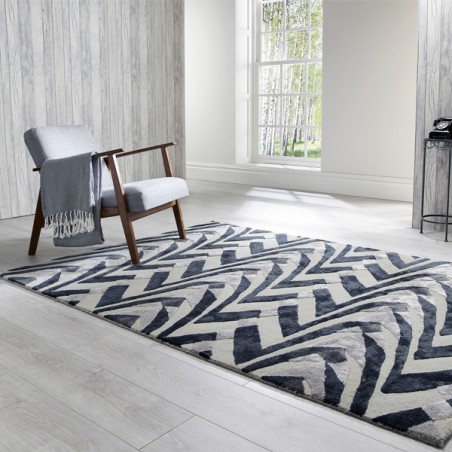 Tapis Design V&A Jazz Noir et Gris 160 x 230 cm
