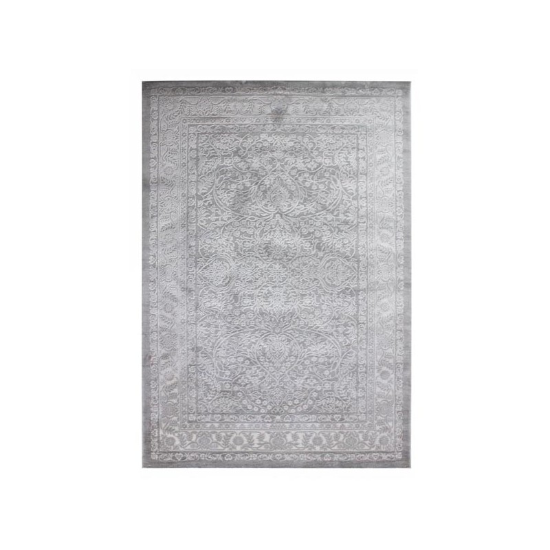 Tapis salon design gris en laine Hucaya par Luxmi