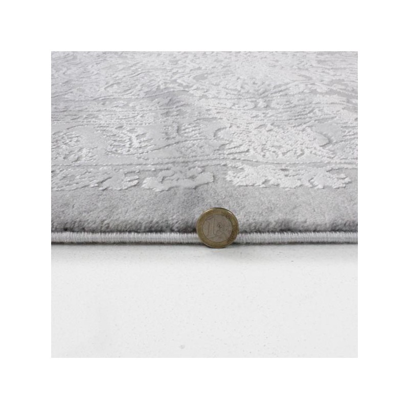 Tapis salon design gris en laine Hucaya par Luxmi
