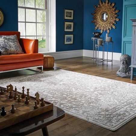 Tapis salon design beige en laine Huacaya par Luxmi Tapis salon design beige en laine Huacaya par Luxmi