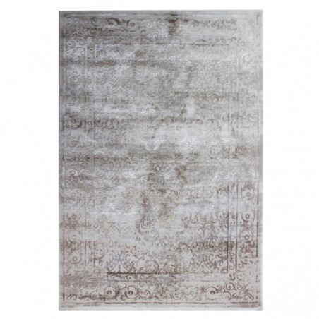 Tapis salon design beige en laine Huacaya par Luxmi