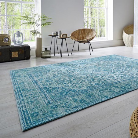 Tapis design vintage Palais Turquoise Cerise par Luxmi Tapis design vintage Palais Turquoise Cerise par Luxmi