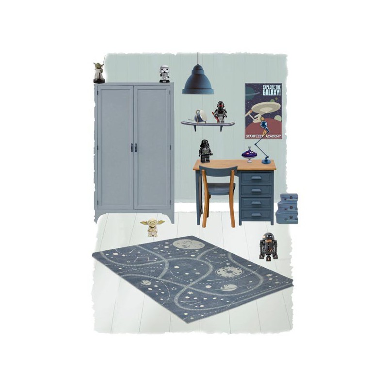 Tapis de chambre garçon Little Galaxy par Nattiot