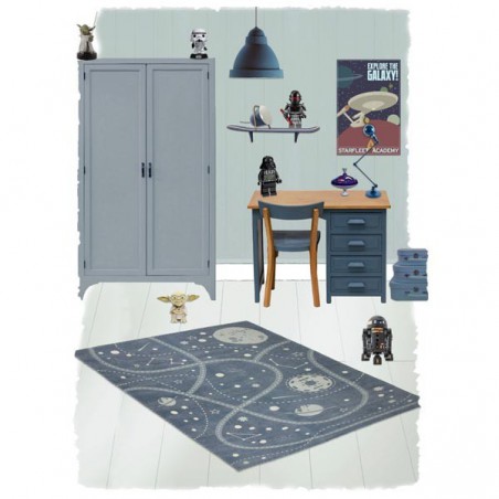 Tapis de chambre garçon Little Galaxy par Nattiot Tapis de chambre garçon Little Galaxy par Nattiot