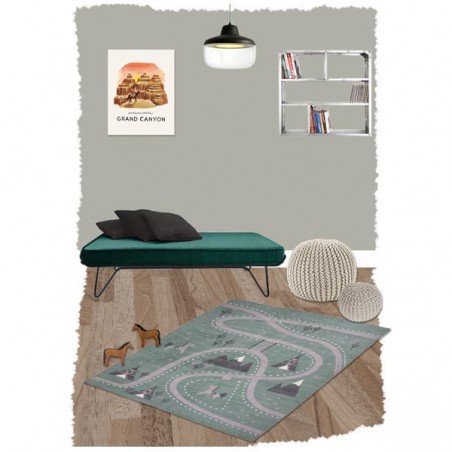 Tapis de chambre garçon Little Western par Nattiot Tapis de chambre garçon Little Western par Nattiot