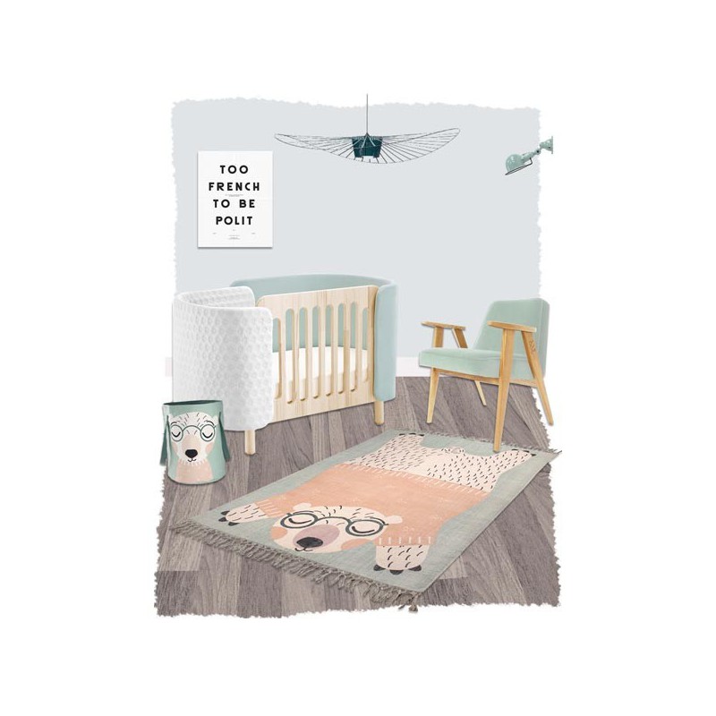 Tapis de chambre enfant Oden l'ours blanc par Nattiot