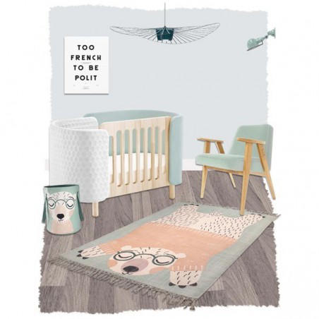 Tapis de chambre enfant Oden l'ours blanc par Nattiot Tapis de chambre enfant Oden l'ours blanc par Nattiot