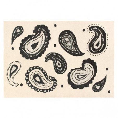 Tapis design en laine Indra Noir et Blanc par Lorena Canals Tapis design en laine Indra Noir et Blanc par Lorena Canals