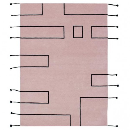 Tapis design en laine Nordic Lines Rose poudré par Lorena Canals Tapis design en laine Nordic Lines Rose poudré par Lorena Canals