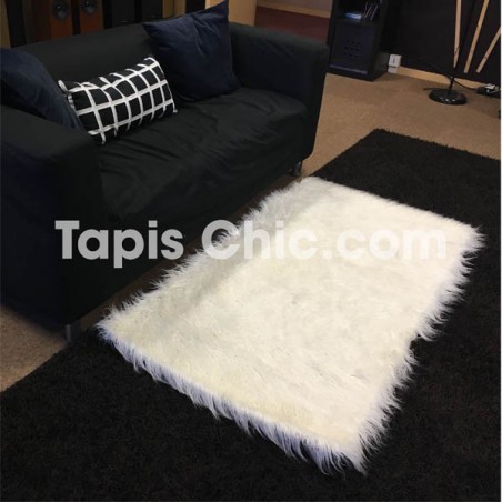 Tapis de chambre à fourrure , moderne blanc