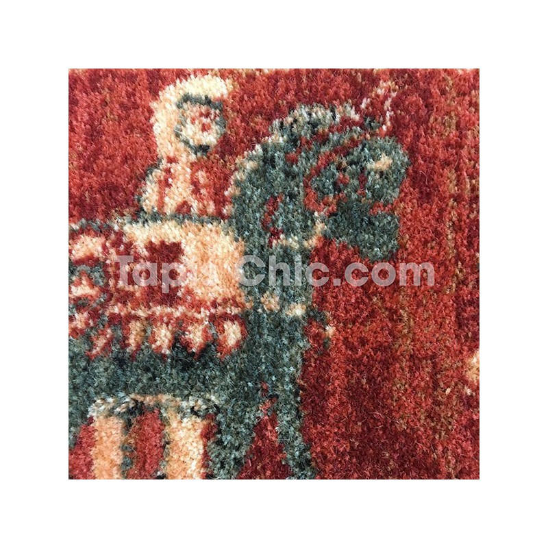 Tapis persan KASHQAI Cavaliers rouge par Tapis Chic collection