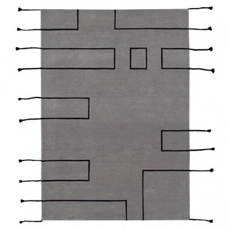 Tapis design en laine Nordic Lines gris par Lorena Canals Tapis design en laine Nordic Lines gris par Lorena Canals