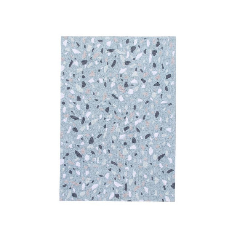 Tapis coton lavable en machine Terrazzo Aqua par Lorena Canals