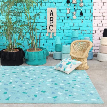 Tapis coton lavable en machine Terrazzo Emeraude par Lorena Canals Tapis coton lavable en machine Terrazzo Emeraude par Lorena Canals