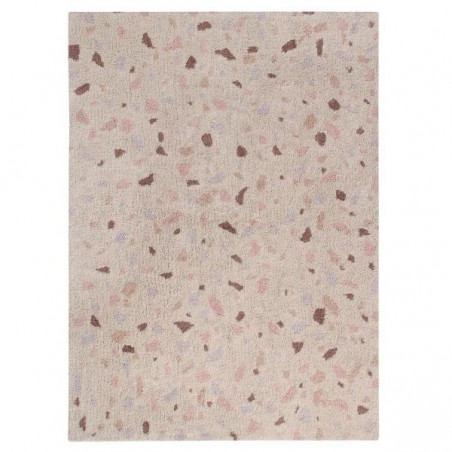 Tapis coton lavable en machine Terrazzo Moonstone par Lorena Canals