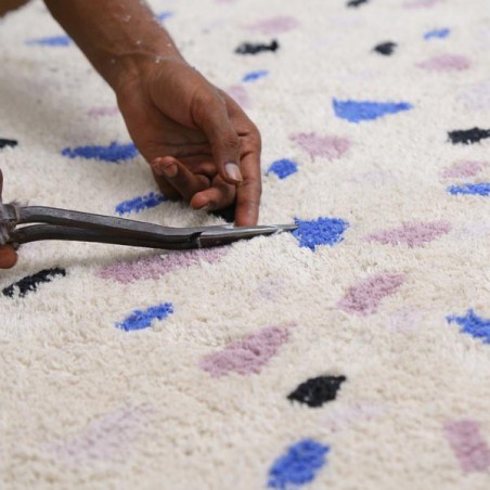 Tapis coton lavable en machine Terrazzo Saphir par Lorena Canals Tapis coton lavable en machine Terrazzo Saphir par Lorena Canals