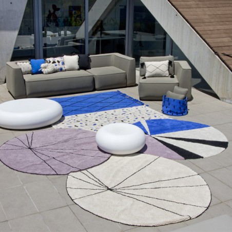 Tapis Moderne Trace Wood Rose par Lorena Canals Tapis Moderne Trace Wood Rose par Lorena Canals