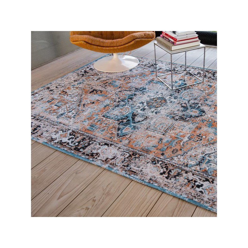 Tapis de salon new vintage Antiquarian Heriz orange par Louis De Poortere