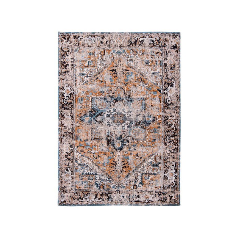 Tapis de salon new vintage Antiquarian Heriz orange par Louis De Poortere