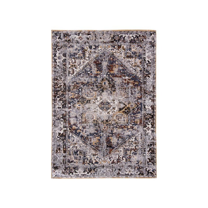 Tapis de salon new vintage Antiquarian Heriz bleu marine par Louis De Poortere
