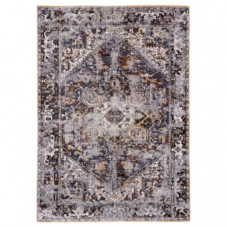 Tapis de salon new vintage Antiquarian Heriz bleu marine par Louis De Poortere Tapis de salon new vintage Antiquarian Heriz bleu marine par Louis De Poortere