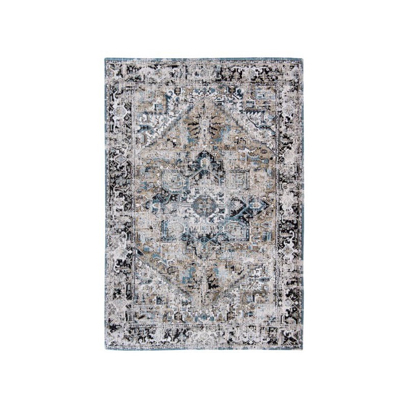 Tapis de salon new vintage Antiquarian Heriz horn beige par Louis De Poortere