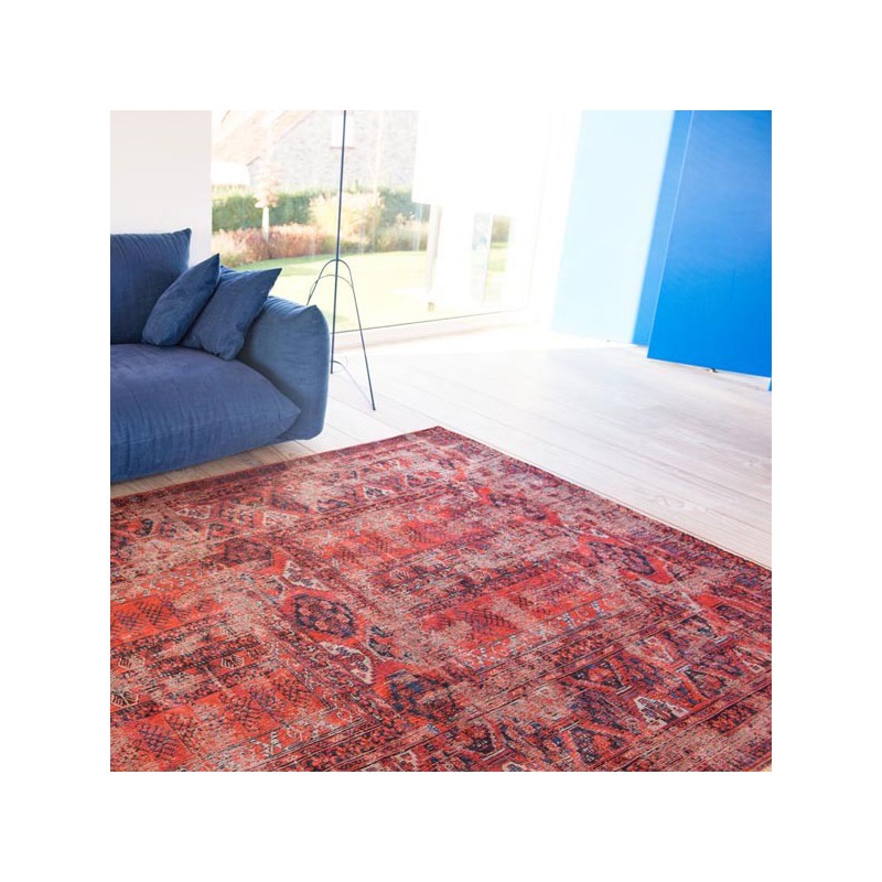 Tapis de chambre new vintage Antiquarian Hads rouge par Louis De Poortere