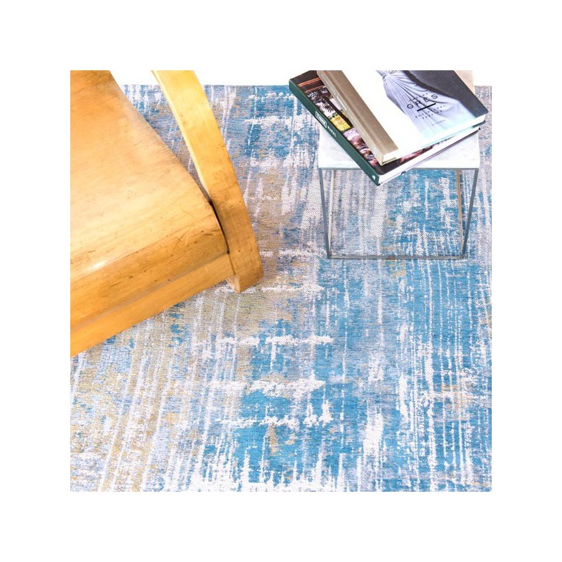 Tapis de salon design Atlantic Streaks bleu par Louis de Poortere