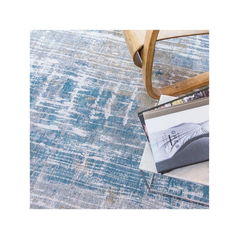 Tapis de salon design Atlantic Streaks bleu par Louis de Poortere