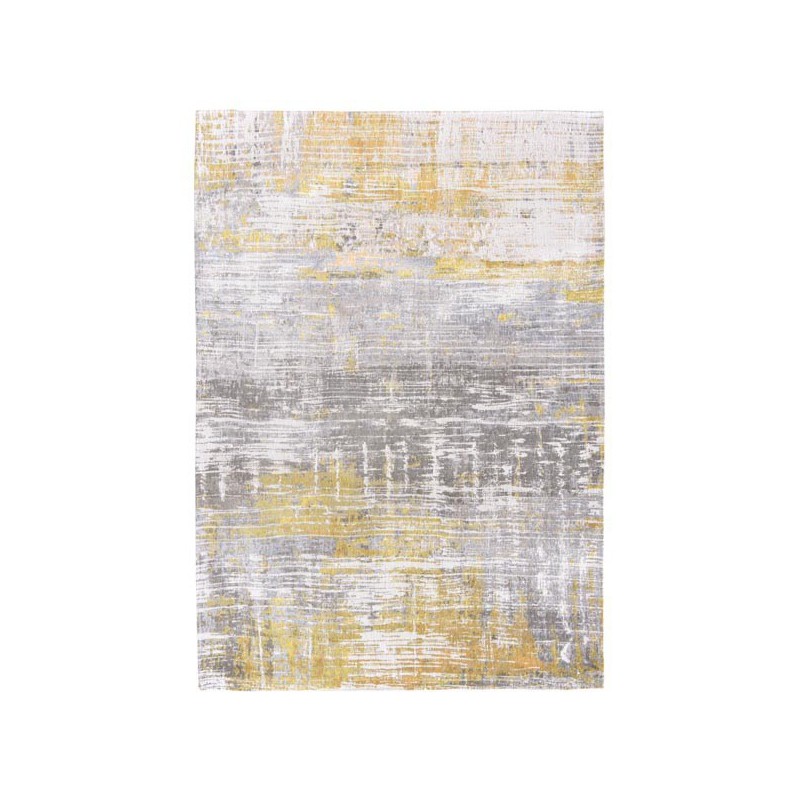 Tapis de salon tissé plat en polyester Atlantic Streaks Jaune - Louis de Poortere