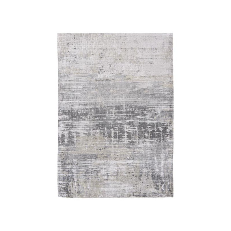 Tapis de salon tissé plat en polyester Atlantic Streaks Gris - Louis de Poortere